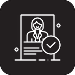 Candidate Business people icons with black filled line style