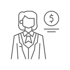 ACCOUNTING Business people icons with black outline style