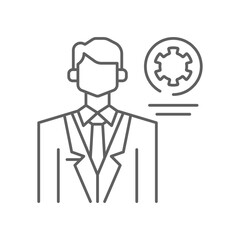 MANAGER Business people icons with black outline style