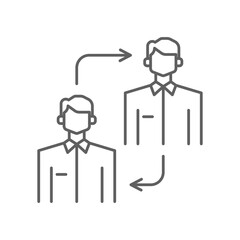 REPLACE TEAM Business people icons with black outline style