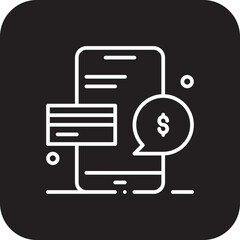 Mobile Banking Business people icons with black filled line style