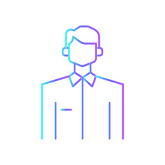 MAN Business people icons with blue gradient outline style