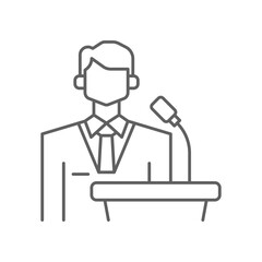SPEAKER Business people icons with black outline style