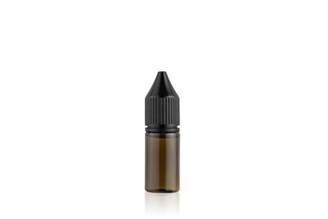 Bottle of liquid for electronic cigarette isolated on a white background.