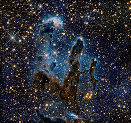 Kosmos, Filary Stworzenia, Messier 16, Mgławica Orzeł, NASA - obrazy, fototapety, plakaty