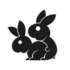 Vector illustration of little cute bunny. Isolated.