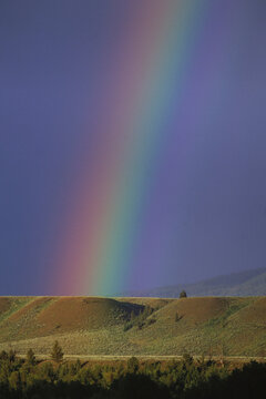 A rainbow in the Baseline Flats, Teton Range, Wyoming.