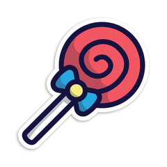 lollipop, editable cartoon style sticker vector	