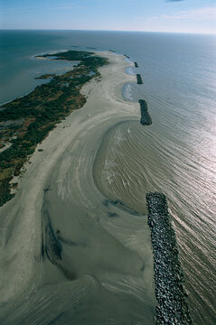 Breakwaters on Raccoon Island have failed to stop erosion of the island.