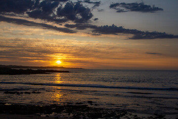 Golden sunset over Luderitz Bay