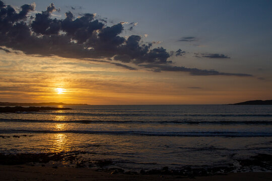 Golden sunset over Luderitz Bay
