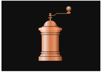 Metal coffee grinder vector illustration