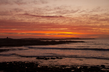 Golden sunset over Luderitz Bay