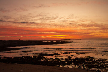 Fototapeta na wymiar Golden sunset over Luderitz Bay