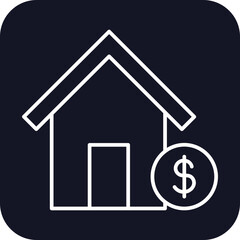 Home loan Icons with black filled outline style