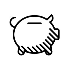 Piggy bank Icons with black outline style