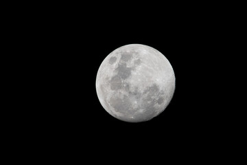 Full moon in a black sky