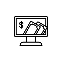 Fintech Icons with black outline style