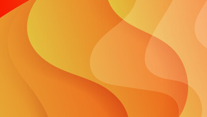 Abstract minimal colorful orange and yellow gradient background with curve and waves.