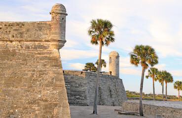 Castillo de San Marcos at sunset, Florida, USA - obrazy, fototapety, plakaty