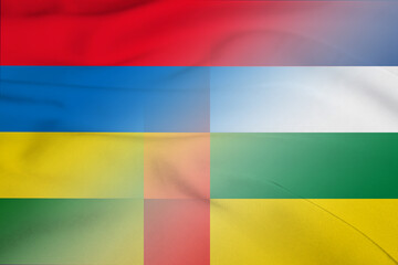 Mauritius and Central African Republic national flag transborder contract TCD MUS