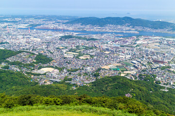Fototapeta na wymiar 皿倉山山頂より北九州市街を望む