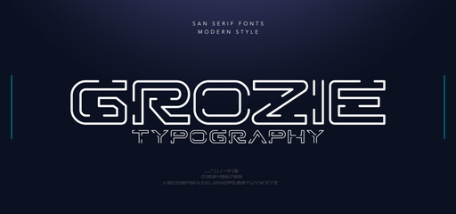 Modern urban alphabet fonts. Abstract Typography Science sport, technology, fashion, neon, digital, future creative logo font. vector illustration