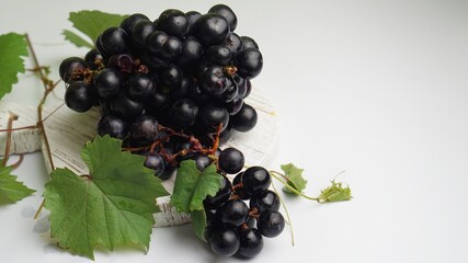 blackcurrant isolated on white background, selective focus