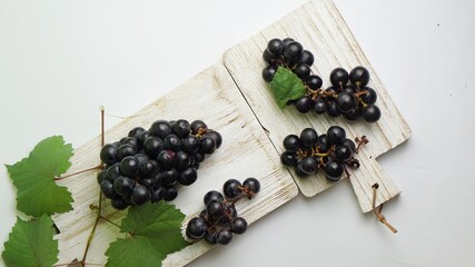 blackcurrant isolated on white background, selective focus