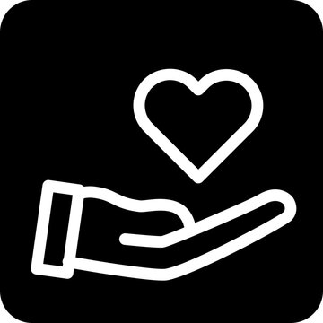 Solid Heand, Love, Heart icon
