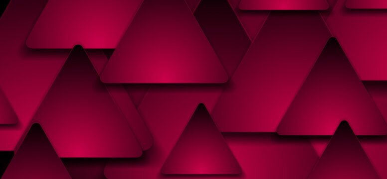 Vibrant pink triangles geometric abstract background. Vector design