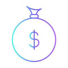 Capital Business People Icons with purple blue outline style