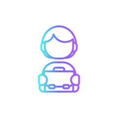 Executive Business People Icons with purple blue outline style