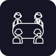 Group Business People Icons with black filled outline style