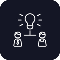 Creative team Business People Icons with black filled outline style