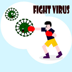 Fight against coronavirus. Virus protection concept. Vector illustration.