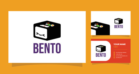 Cute bento box logo with business card