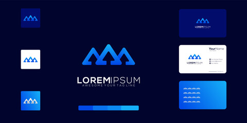 Mountain arrow logo modern brand identity
