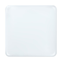 White rectangular painted plate isolated. Label, template. Png.