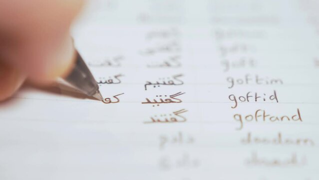 Writing out Persian ( Farsi) verbs learning a language