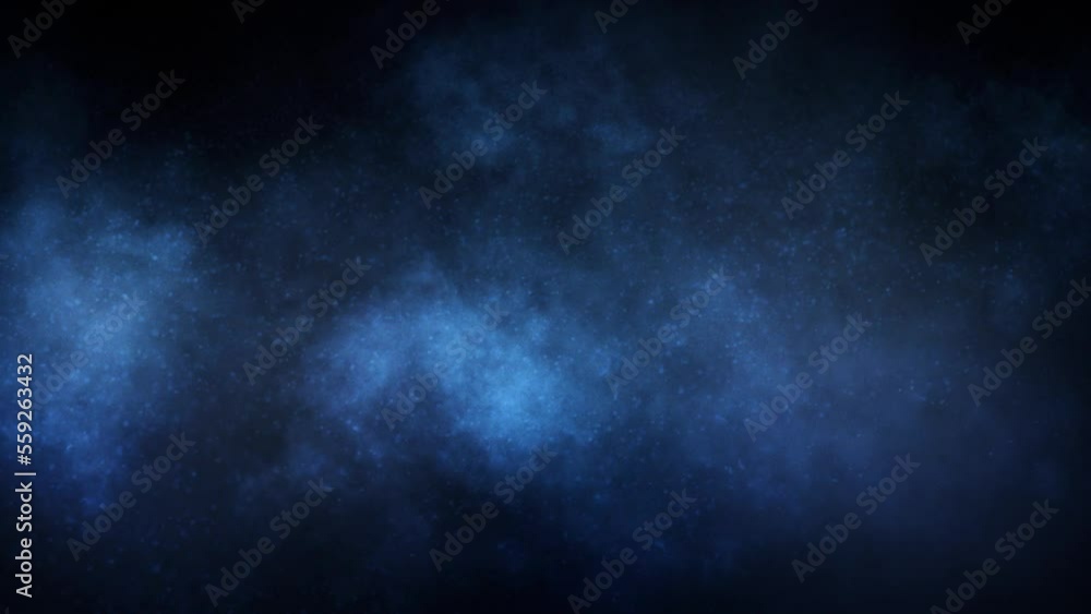 Wall mural blue smoke clouds and particles background 4k loop features smoke cloud formations drifting down wit