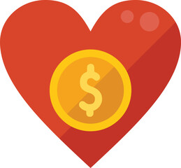 Love charity icon flat vector. Help hand. People project isolated