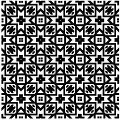 Vector pattern in geometric ornamental style. Black and white color.Seamless pattern.