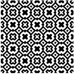 Vector pattern in geometric ornamental style. Black and white color.Seamless pattern.