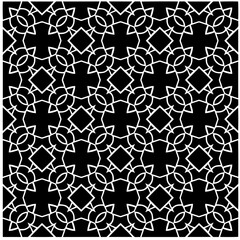Vector pattern in geometric ornamental style. Black and white color.Seamless pattern.