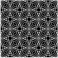 Vector pattern in geometric ornamental style. Black and white color.Seamless pattern.