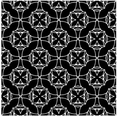 Vector pattern in geometric ornamental style. Black and white color.Seamless pattern.
