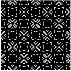 Vector pattern in geometric ornamental style. Black and white color.Seamless pattern.
