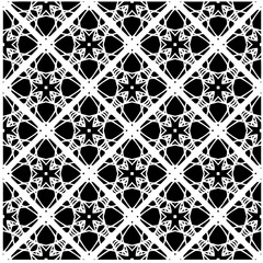 Vector pattern in geometric ornamental style. Black and white color.Seamless pattern.
