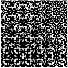 Vector pattern in geometric ornamental style. Black and white color.Seamless pattern.
